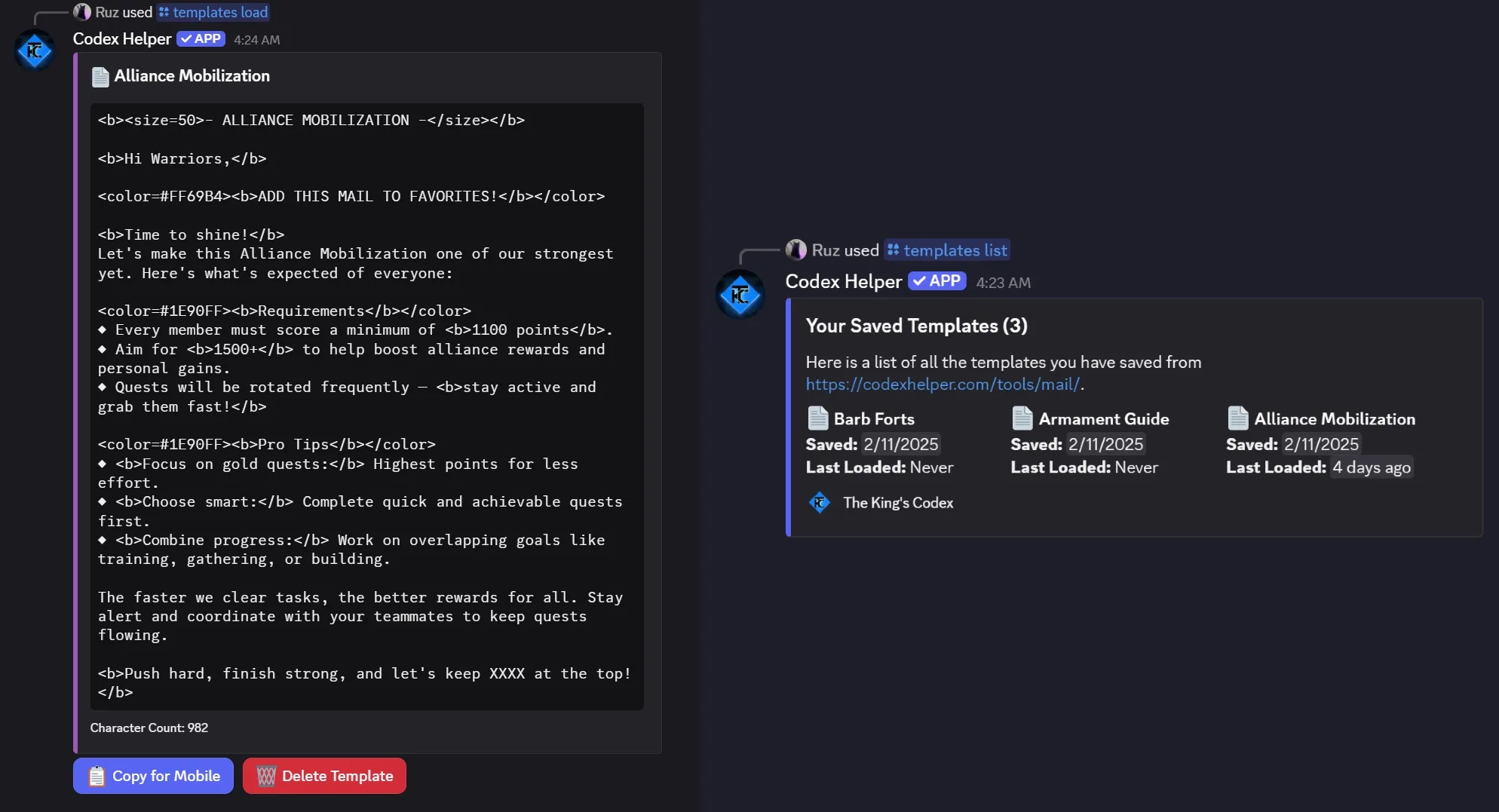Mail Templates